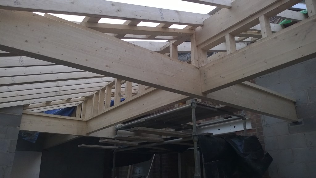 Roof Construction, Glulam Beams, Rafters, Joists, Struts, Perlins